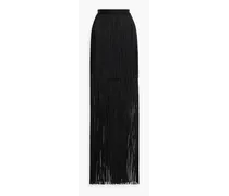 Fringed bandage maxi skirt - Black