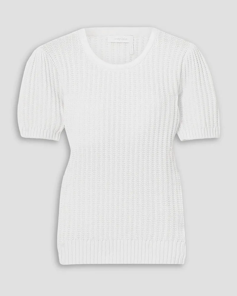 See by Chloé Ribbed-knit cotton top - White White