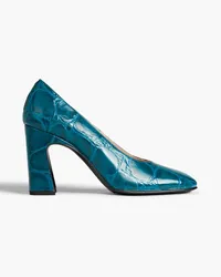 TOD'S Croc-effect leather pumps - Blue Blue