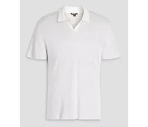 Linen-blend polo shirt - White