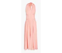 Ozia linen-blend halterneck maxi dress - Pink