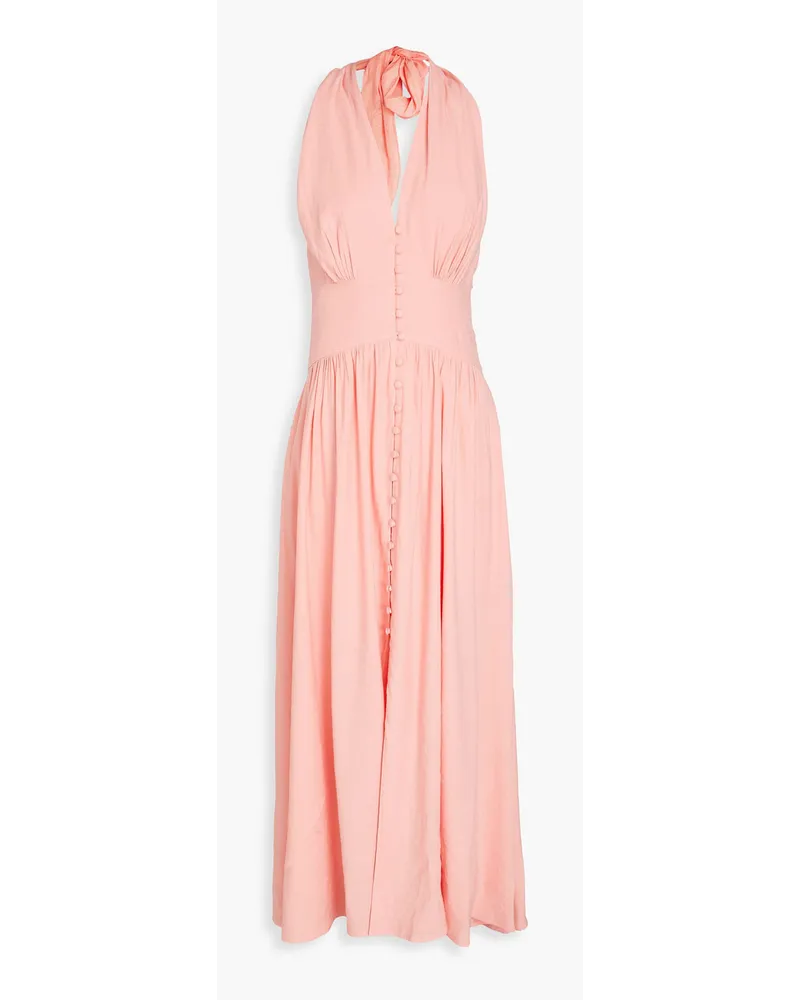 Cult Gaia Ozia linen-blend halterneck maxi dress - Pink Pink