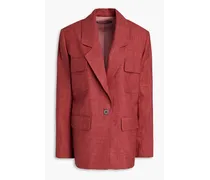 Wool, silk and linen blend blazer - Red
