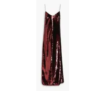Shelly sequined metallic woven maxi dress - Burgundy