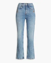 Maje Crystal-embellished high-rise straight-leg jeans - Blue Blue