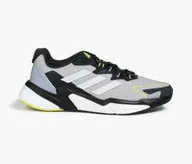 Rubber-trimmed jersey running sneakers - Gray
