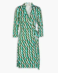 Diane von Furstenberg Jeanne printed silk-jersey wrap dress - Blue Blue