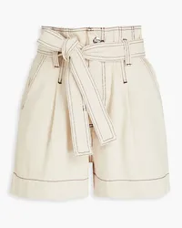 Claudie Pierlot Belted denim shorts - White White