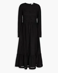 RED Valentino Lattice-trimmed crepe midi dress - Black Black