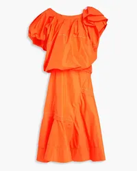 3.1 phillip lim One-shoulder ruffled cotton-blend poplin midi dress - Orange Orange