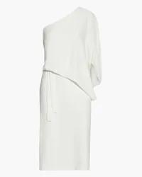 Halston Lois one-shoulder draped stretch-crepe dress - White White