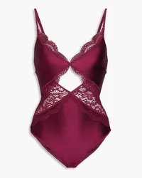 Zimmermann Cutout stretch-lace swimsuit - Burgundy Burgundy