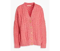 Lena cable-knit wool cardigan - Pink