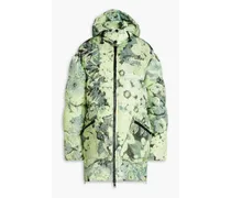 Margarita oversized quilted printed shell hooded jacket - Green