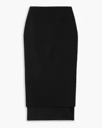 GAUGE81 Sabie mesh-trimmed grain de poudre midi skirt - Black Black