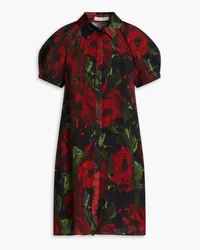 Alice + Olivia Alice Olivia - Floral-print cupro-twill mini shirt dress - Red Red