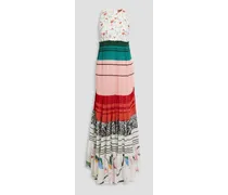 Tiered printed crochet-knit maxi dress - Multicolor
