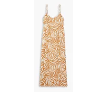 Beca zebra-print crepe maxi dress - Brown