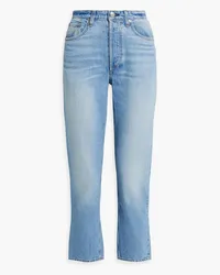 Rag & Bone Nina cropped faded high-rise straight-leg jeans - Blue Blue