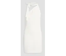One-shoulder crepe mini dress - White