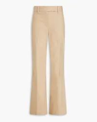 Brunello Cucinelli Bead-embellished stretch-cotton twill flared pants - Neutral Neutral