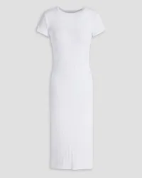 Enza Costa Ribbed stretch cotton and modal-blend jersey midi dress - White White