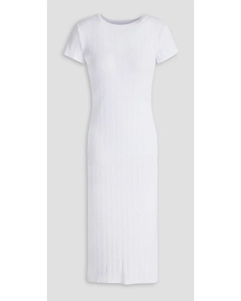Enza Costa Ribbed stretch cotton and modal-blend jersey midi dress - White White