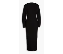 Zippie ribbed jersey midi dress - Black