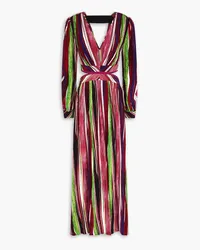 Diane von Furstenberg Jenifer cutout printed crepe maxi dress - Purple Purple