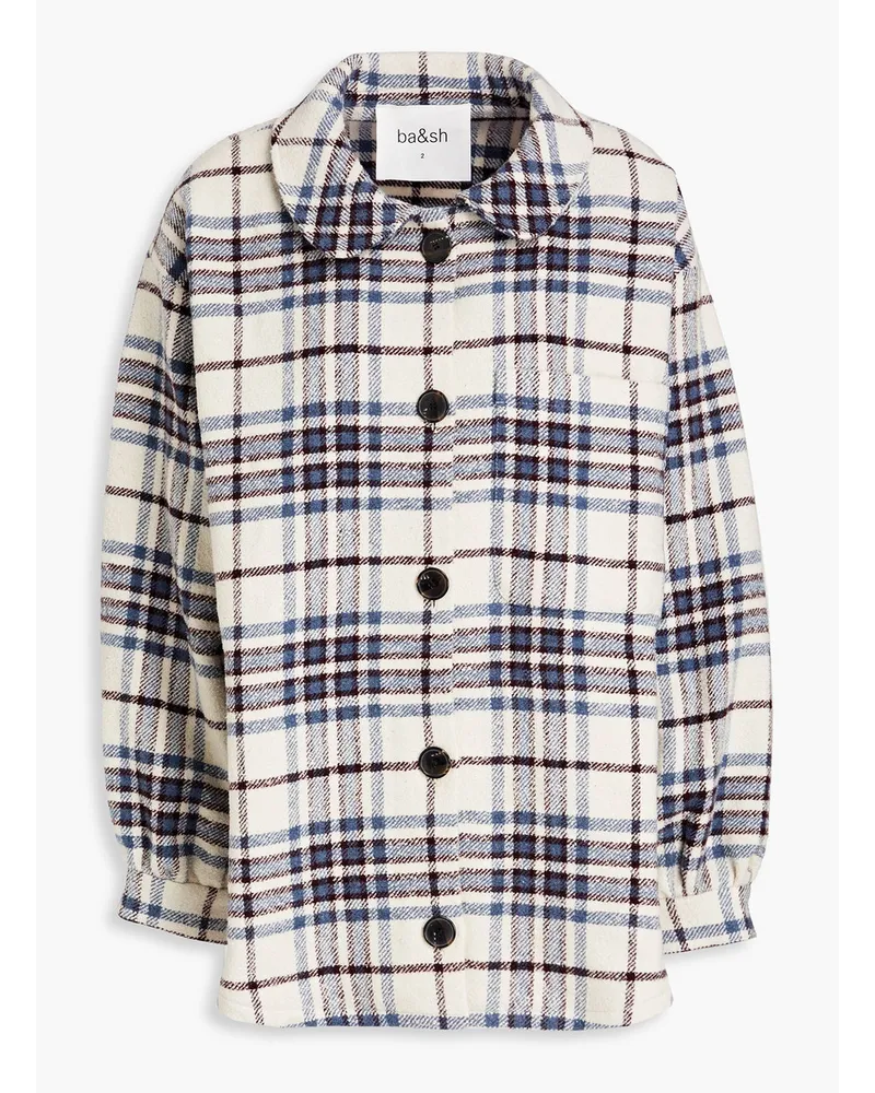 ba&sh Checked brushed flannel shirt - White White