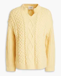 Nanushka Cable-knit wool-blend sweater - Yellow Yellow