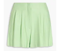 Gables pleated twill shorts - Green
