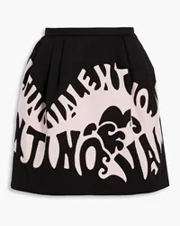 Valentino Garavani Two-tone wool and cashmere-blend felt mini skirt - Black Black