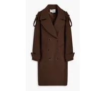 Tonio oversized double-breasted wool-blend tweed coat - Brown