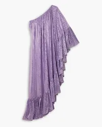 HALPERN One-sleeve polka-dot chiffon maxi dress - Purple Purple