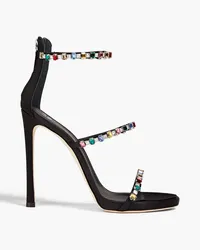 Giuseppe Zanotti Harmony Diamond crystal-embellished satin sandals - Black Black