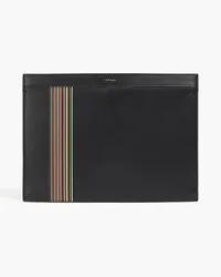 Paul Smith Striped leather pouch - Black - OneSize Black