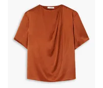 Silk-crepe blouse - Brown