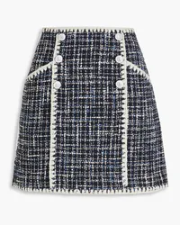 Veronica Beard Medford embellished cotton-blend tweed mini skirt - Blue Blue