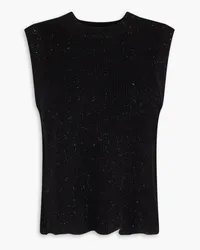 Autumn Cashmere Metallic knitted vest - Black Black