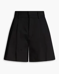 RED Valentino Pleated stretch-cotton twill shorts - Black Black