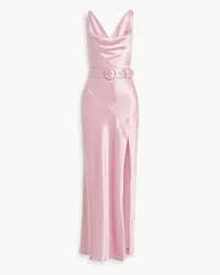 NICHOLAS Bette draped belted satin maxi dress - Pink Pink