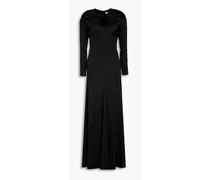 Noor cutout gathered silk-blend maxi dress - Black
