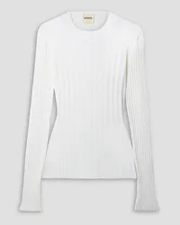 KHAITE Arbor ribbed silk sweater - White White