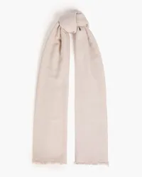 Brunello Cucinelli Frayed metallic cashmere-blend scarf - Neutral Neutral