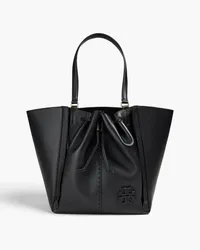 Tory Burch McGraw Dragonfly pebbled-leather tote - Black Black