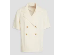 Agata double-breasted crepe shirt - White