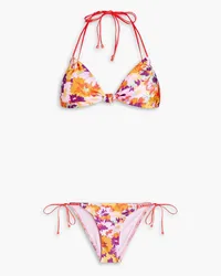 Zimmermann Floral-print triangle bikini - Yellow Yellow