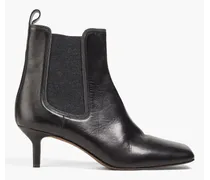 Bead-embellished leather chelsea boots - Black