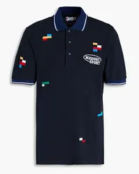 Missoni Embroidered cotton-piqué polo shirt - Blue Blue